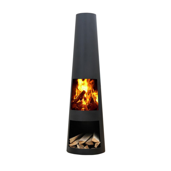 Dakota Fields Saunderson 120Cm H Steel Wood Burning Outdoor Chiminea